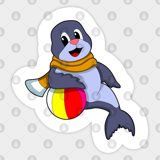 Seal with Water polo Sticker by Markus Schnabel